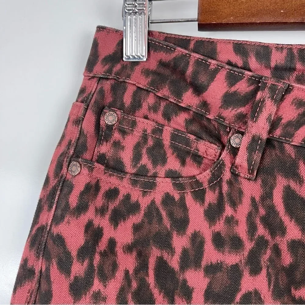 Soft Surroundings Ultimate High Rise Skinny Jeans Leopard Print Women's Size 10